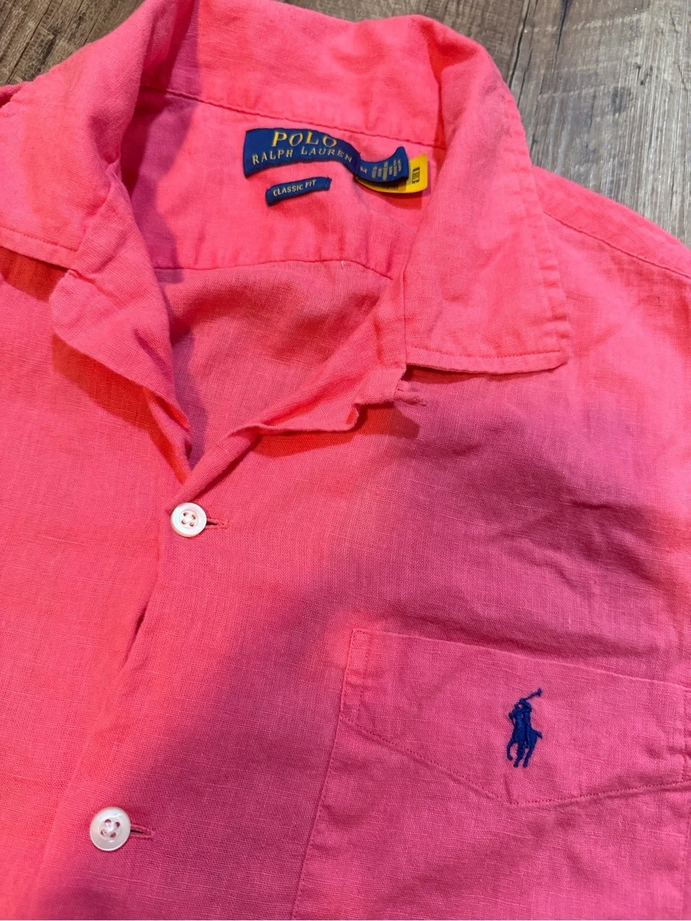 Ralph Lauren Coral Pink Short-Sleeve Button-Down Shirt